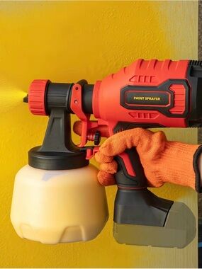 Red & Black Cordless Paint Sprayer - Lightweight Handheld